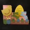Chick Bunny and Egg accordian style card